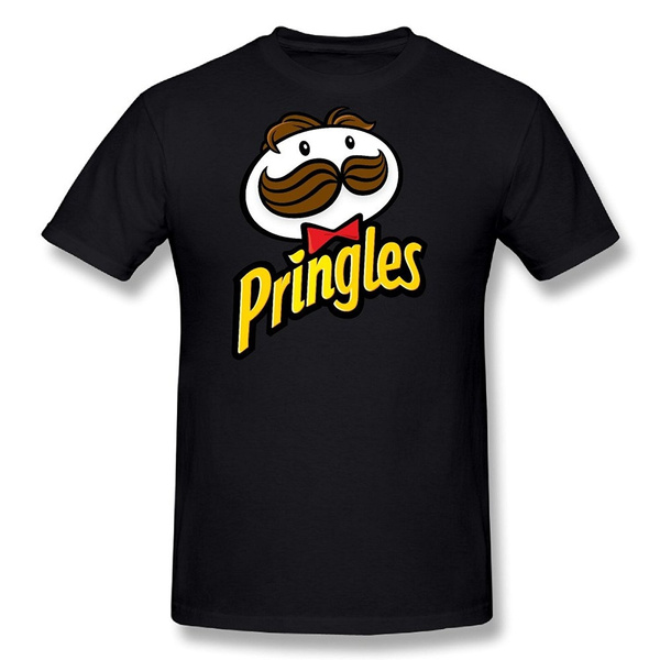100% Cotton Sports Tee Men'S Pringles Logo T-Shirt Black Tee Shirt Cheap Fashion |