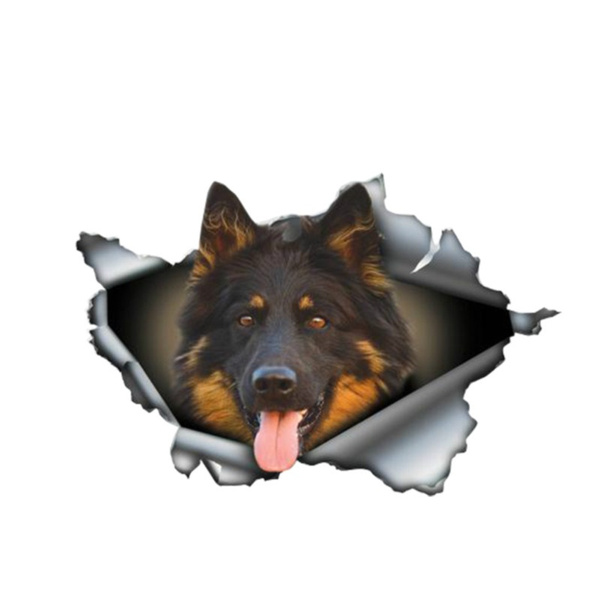 Sticker Pes 13cm x 8.7cm Chodsky pes car decal 3D Car Styling Torn Metal Decal Wild ...