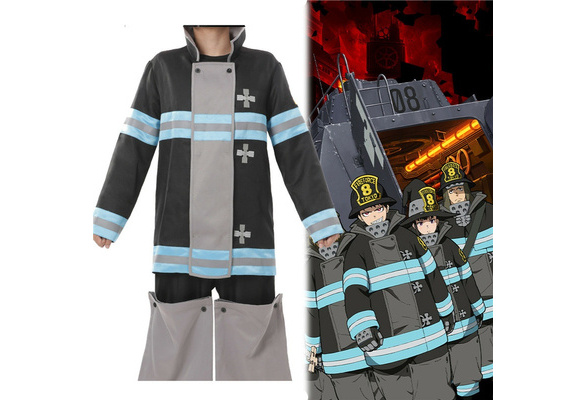 Anime Fire Force No Shouboutai Fire Soldier Cosplay Costume Uniform Set