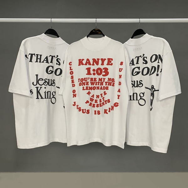 Kanye West Jusus Is King X CPFM Sunday Service Short T-shirt Holy Spirit  Flame Hip Hop Streetwear Short Sleeve T Shirt Tops | Wish