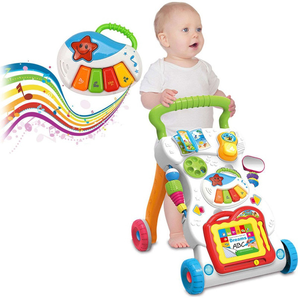 Multifonctionnel Bebe Marche Voiture Musical Bebe Marcheur Durable Enfant Enfant Chariot Quatre Roues Jouets Educatifs Pour Enfants Wish