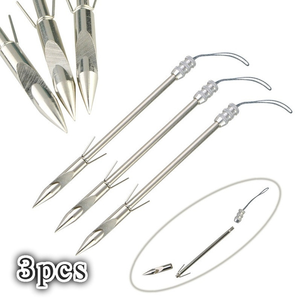 3pcs Stainless Steel Fishing Arrow for Slingshot Catapult Arrow Head Silver  136mm Bullet Arrowheads Hunting Shooting Tips Darts