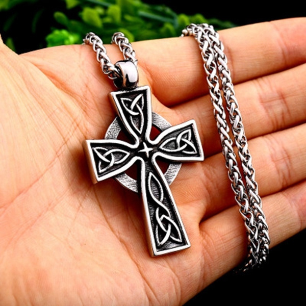 Men's Titanium Steel Celtic Cross Ring 