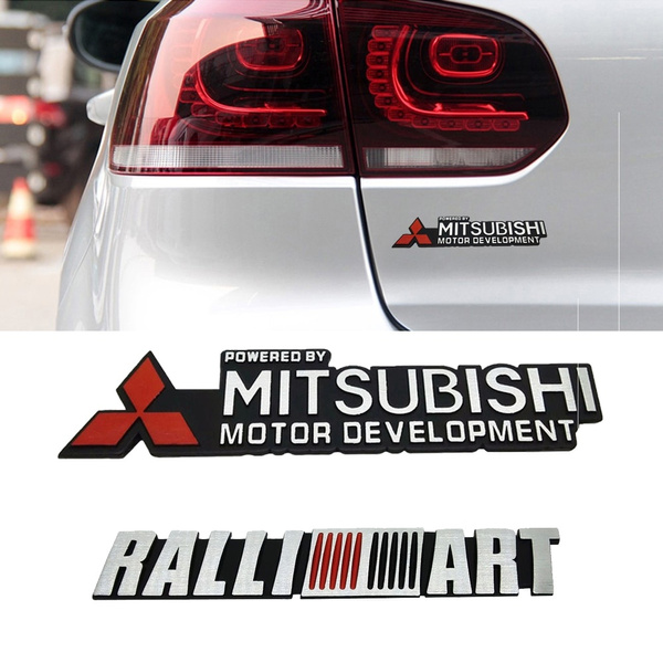 2x For Mitsubishi Car Logo Side Stickers Emblems Fender Decals Badge Accessories