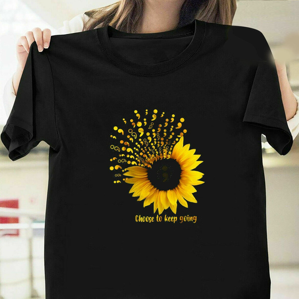 Warrenew T Shirt Semicolon Sunflower 