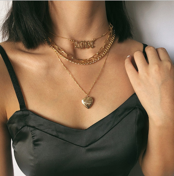 Layered 2024 locket necklace