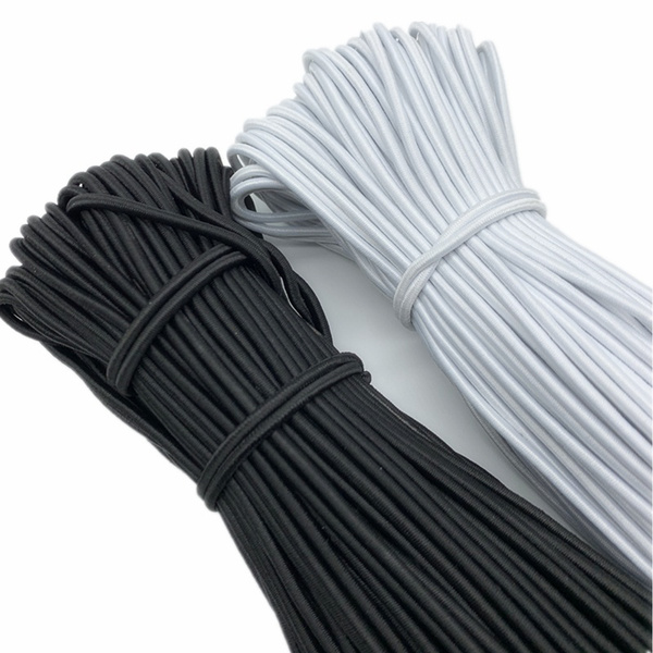 5/10/15/M White/Black Round High Elastic Sewing Elastic Band Fiat