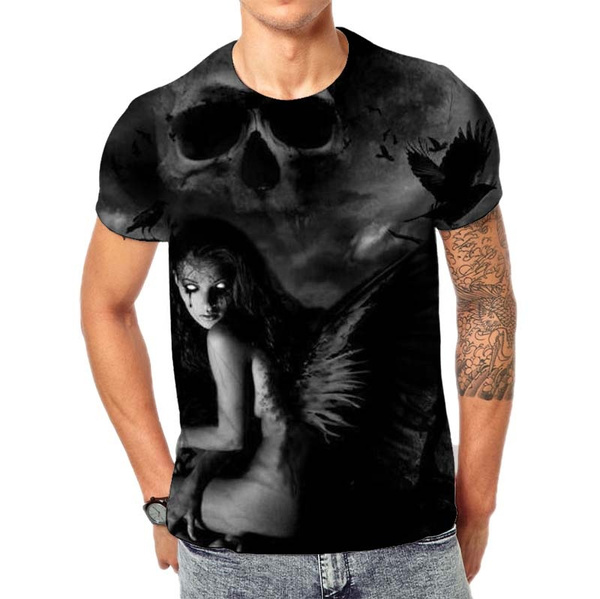 Girls Skull Ghost T-Shirt Women 