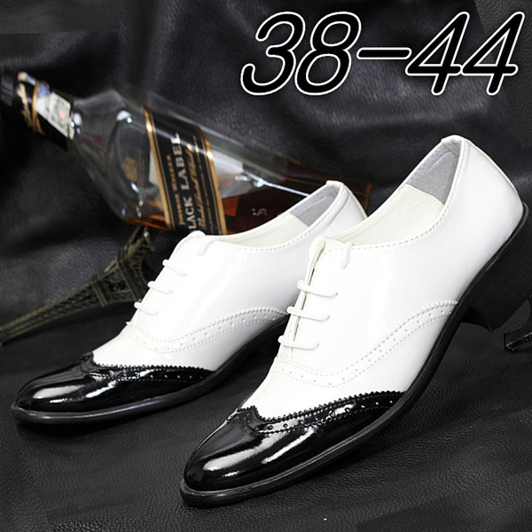 Mens Black & Red Leather Wingtip Dress Shoes