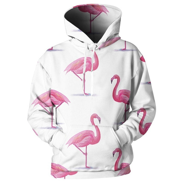 Flamingo Hooded Men Women Sweatshirt 3d 