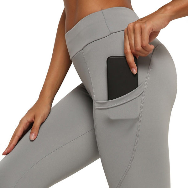 Pocket Yoga Pants High Waist Mesh Women Yoga Leggins Training Running Pant
