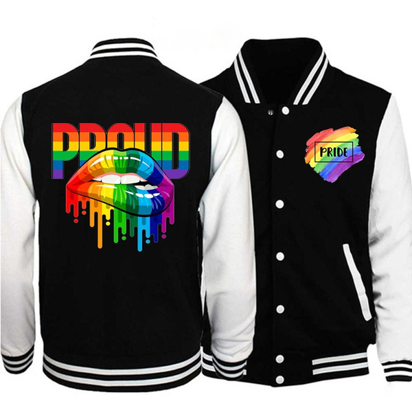 Fashion New LGBT Pride Jacket Coat Fashion Casual Long Sleeve Sweatshirt  Women Men Baseball Jacket