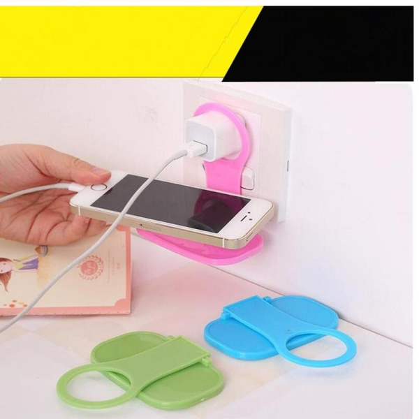 Mobile Phone Wall Plug Socket For Charger Charging Rack Hang Holder Foldable Fashion Colorful Cell Wish - Wall Socket Cell Phone Holder