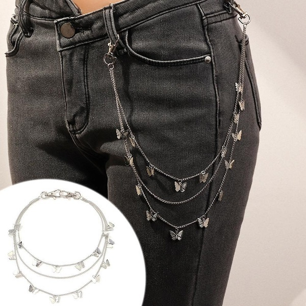 Cinturón de mariposa para mujer cadena de cintura joyería pantalo Cinturón de mariposa para mujer cadena de cintura joyería pantalo
