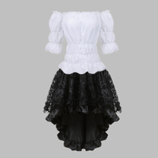 Goth, bustier dress, shortfrontlongbackdres, Lace