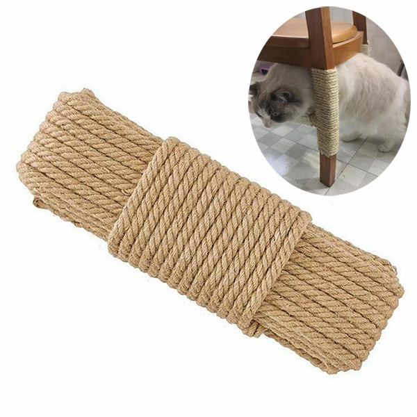 50M Sisal Rope For Cat Tree Scratching Post Toy Cat Climbing Frame DIY  Twisted Sisal Rope Cats Making Desk Legs Binding Rope