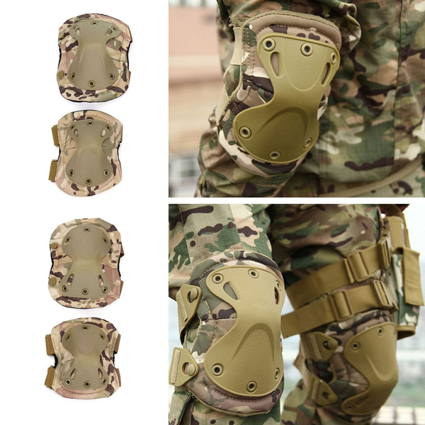BWBIKE Knee Pads Elbow Pads Set Military Tactical Knee & Elbow Pads Set Tactical Hard X Knee Pads Tactical Protection Sports Safety Pads 4 in 1 Knee Pads Set