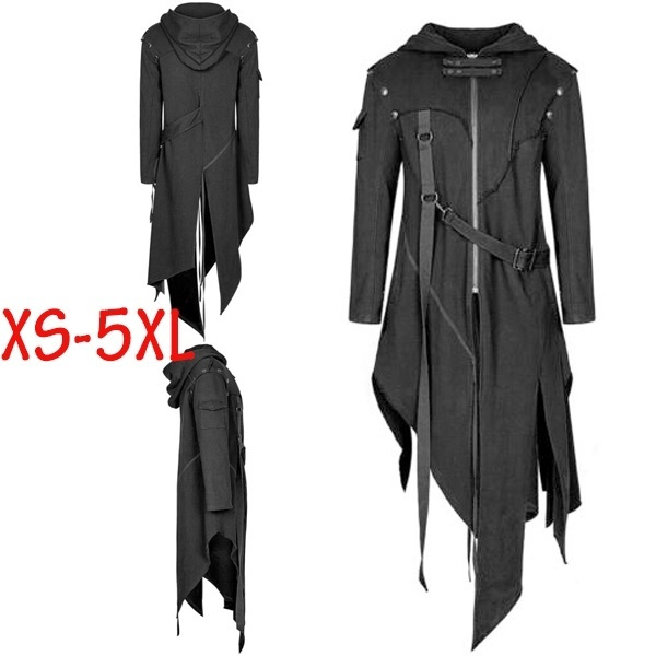 Punk mens hooded online jacket black