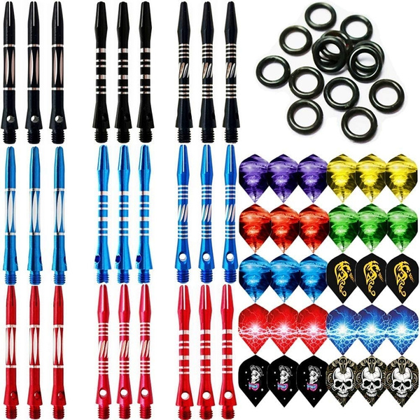 27 Pcs Darts Shafts Aluminum Medium Dart Stems Assorted Dart Flights