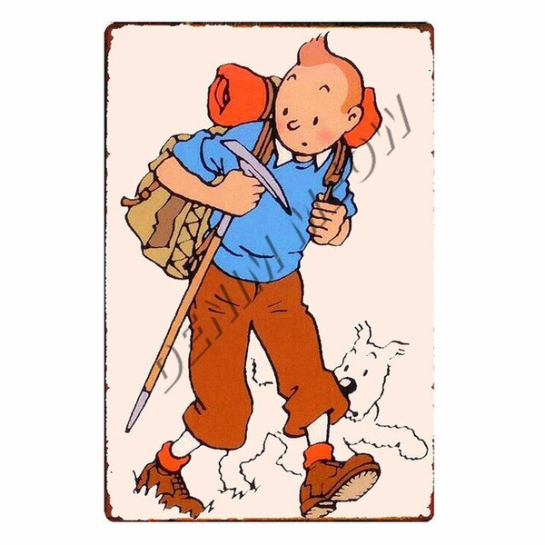 Vintage Tintin Cartoon Movie Character Tin Sign Poster Retro The Adventures  of Tintin Metal Plate Children Gift Room Decor WY109 | Wish