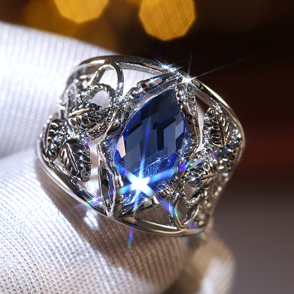 Suzy Levian Sterling Silver Round-Cut Blue Sapphire & Diamond Accent R –  SUZY LEVIAN NEW YORK