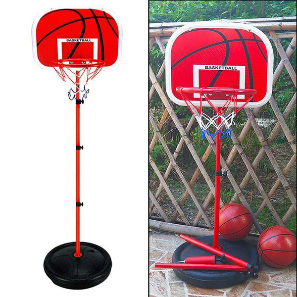 Adjustable Kids Basketball Back Board Stand & Hoop Stand Set Children Gift 