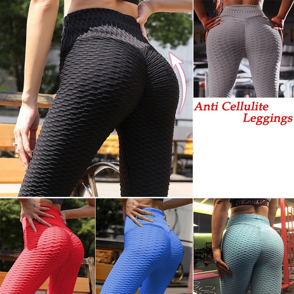 Womens High Waist Gym Leggings Anti-Cellulite Yoga Pants Running Sports Trousers 