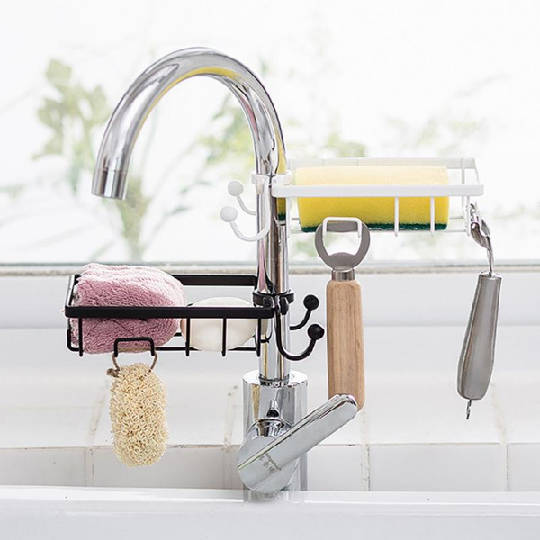 Towel Hanger Shampoo Shower Shelf Holder For Bathroom Soap Kitchen Sponge Rack 