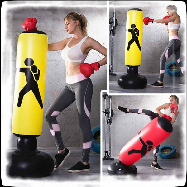 160cm PVC Inflatable Boxing Punching Bag Standing Home Gym Fitness Training 