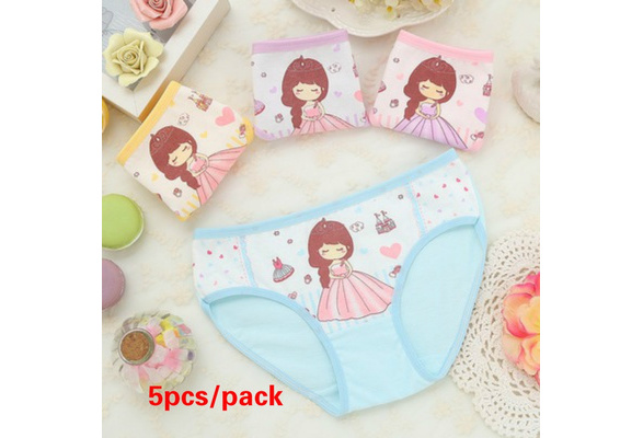 5pcs/lot Kids Girls Cotton Panties Short Briefs Baby Girl