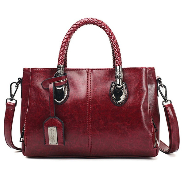 Designer Ladies Hand Bags Vintage Oil Wax Leather Luxury Handbags