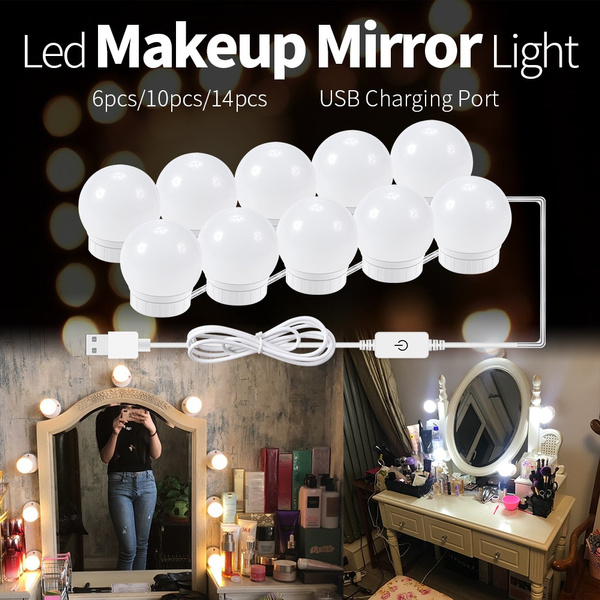 Vanity Lights For Mirror Diy Hollywood, Diy Makeup Vanity With Led Lights