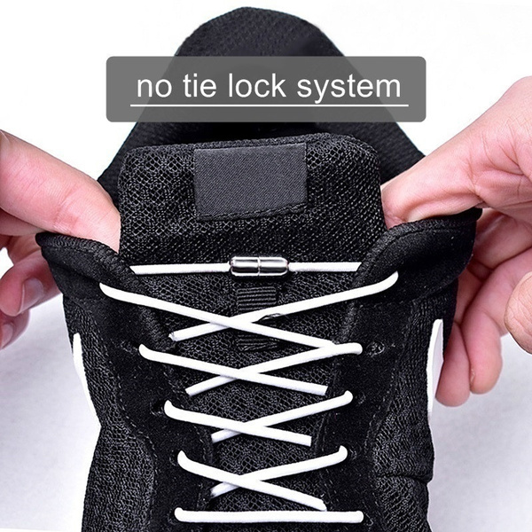 Details about   1Pair Sneakers Elastic Locking Round Shoe Laces No Fasten Lazy Shoelace Hot