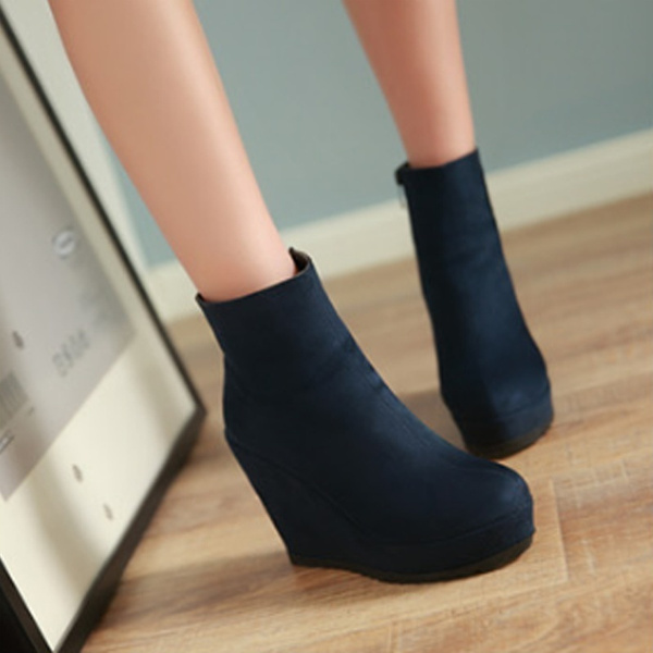 New Fashion Woman s Autumn Winter Fashion Wedge Ankle Boots Bottes