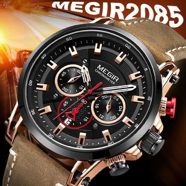 Orologi Sportivi Da Uomo Orologio Al Quarzo in Pelle Di Lusso Delle Migliori  Marche | Wish