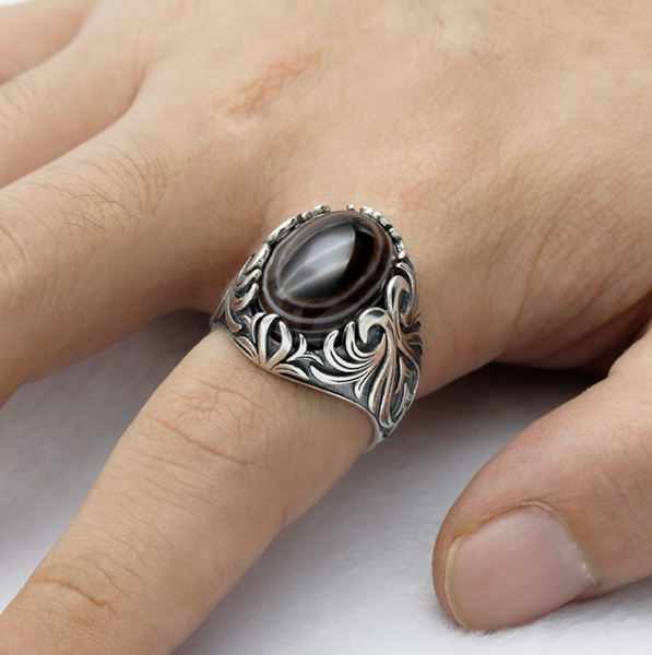 Sterling Silver Roman Glass Statement Ring with Twisted Organic Design –  Paz Creations Ltd.