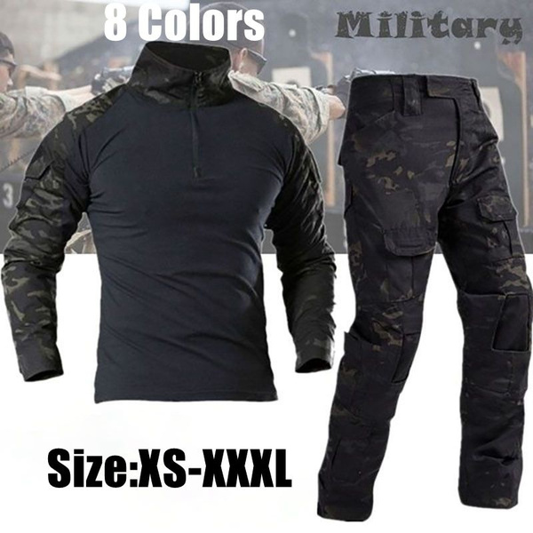 Tactical Suit Combat Suit with Pads Airsoft with Hood Combat Military  Uniform