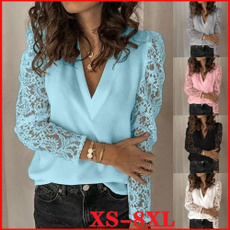 blouse, Plus Size, Lace, chiffon