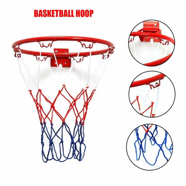 32cm Wall Mounted Basketball Hoop Netting Metal Rim Hanging Basket w ...