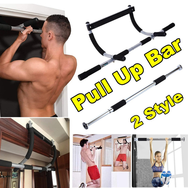 2 Style Multi Grips Iron Gym Pull Up Sit Up Door Bar Portable Chin Up for Upper Body Workout Push Up Bar Easy Installation Pull Up Bar for Strength