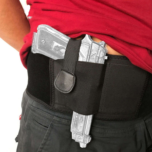 Tactical Belly Elastic Waist Band Holster for Concealed Carry Gun Pistols 
