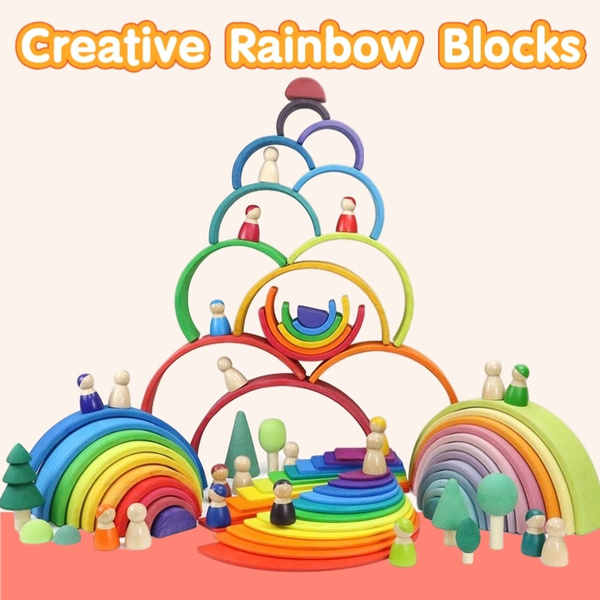 creative rainbow blocks