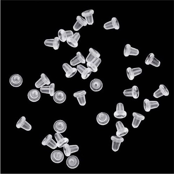 200Pcs Clear Earring Backs Earring Stoppers Rubber Soft Earring Plastic  Back Posts Plugs Antiallergic Silicon Safety Stud Earrings Stoppers Rubber  Jewelry Accessories