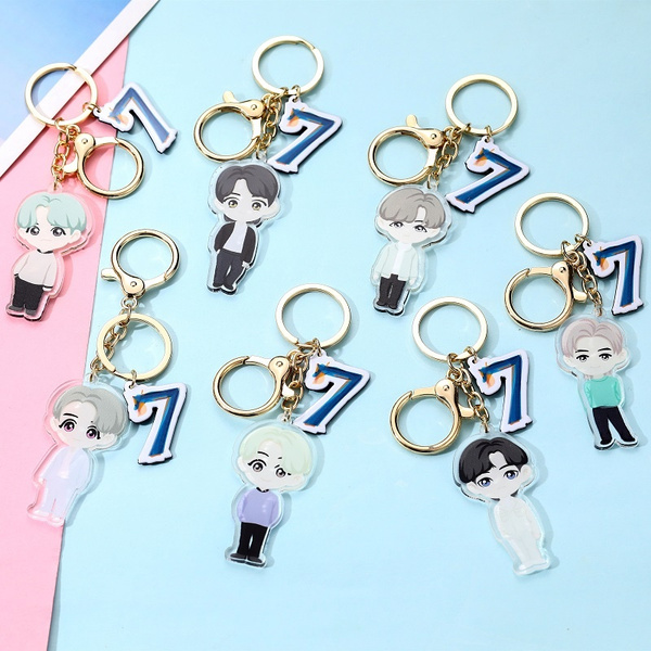 Kpop Bangtan Boys Acrylic Keychain MAP OF THE SOUL 7 Cartoon JIMIN ...