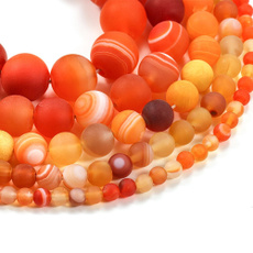 Bead, Jewelry, Orange, Stripes