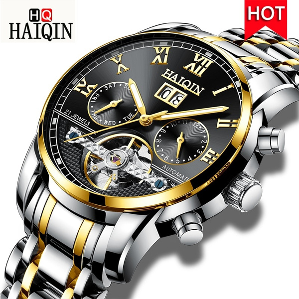 HAIQIN Automatic Mechanical Mens watches Top Brand luxury Men