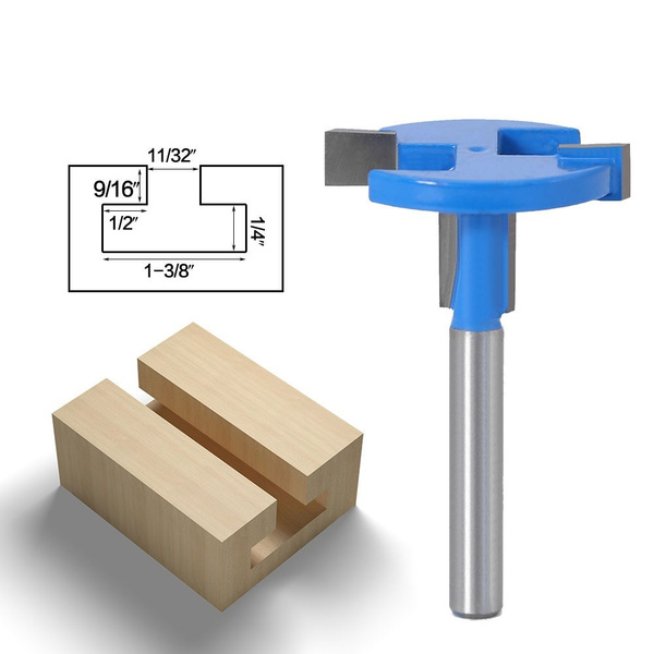 2Pcs Yellow T-Slot T-Track Slotting Router Bit Set 1//4 Shank Woodworking Tool
