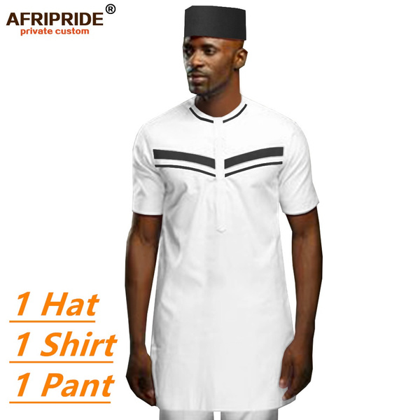 African Men Clothing Set Tribal Outfit 
