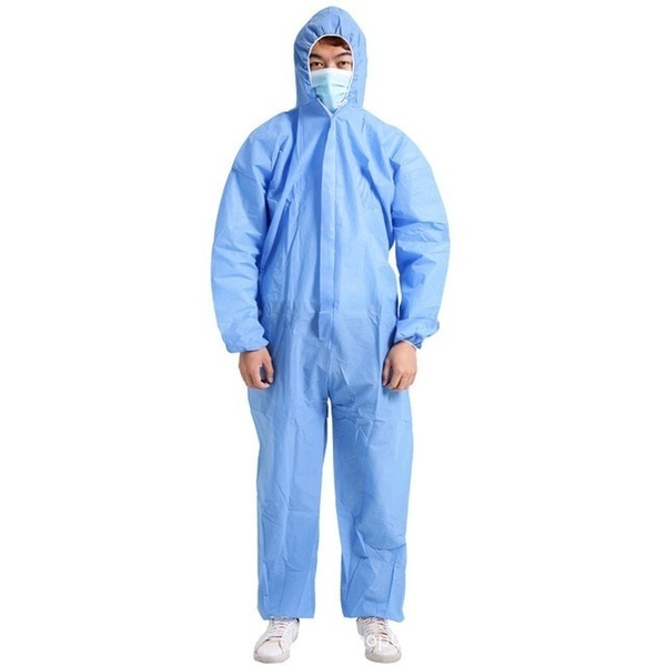 Disposable Coveralls Blue Hood  Boiler suit Painters Protective Overalls Suit A 