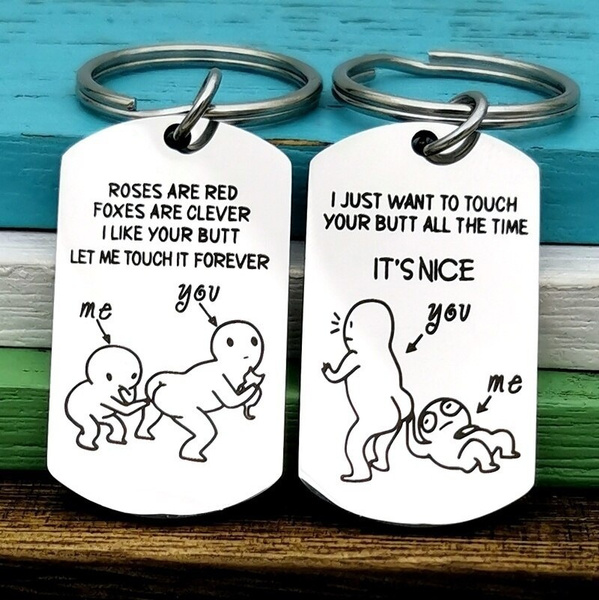 Funny Love Keychain, Let Me Touch Your Forever, Cute Love Poems, Anniversary  Gifts for BF GF, Husband | Wish